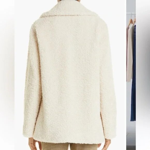 ALC Faux Fur Teddy Coat in Cream/Stone - Size Small - Picture 3 of 10